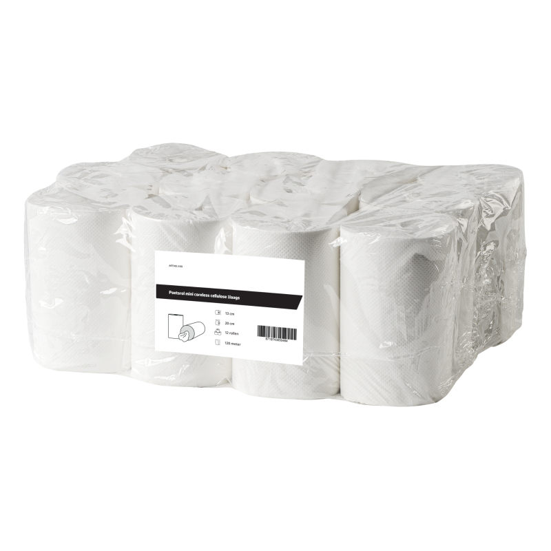 Poetsrol mini hulsloos cellulose 1-laags