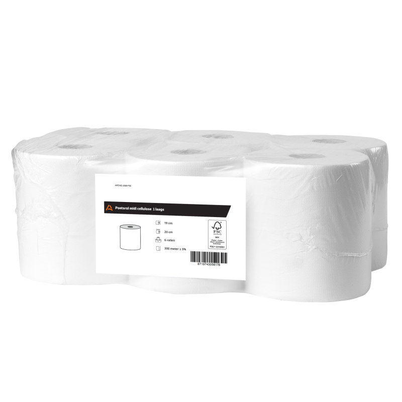 Poetsrol midi cellulose 1-laags