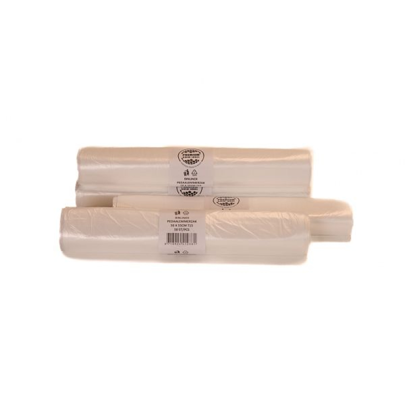 Pl.zak 50 x 55 cm x T15, transparant, HDPE