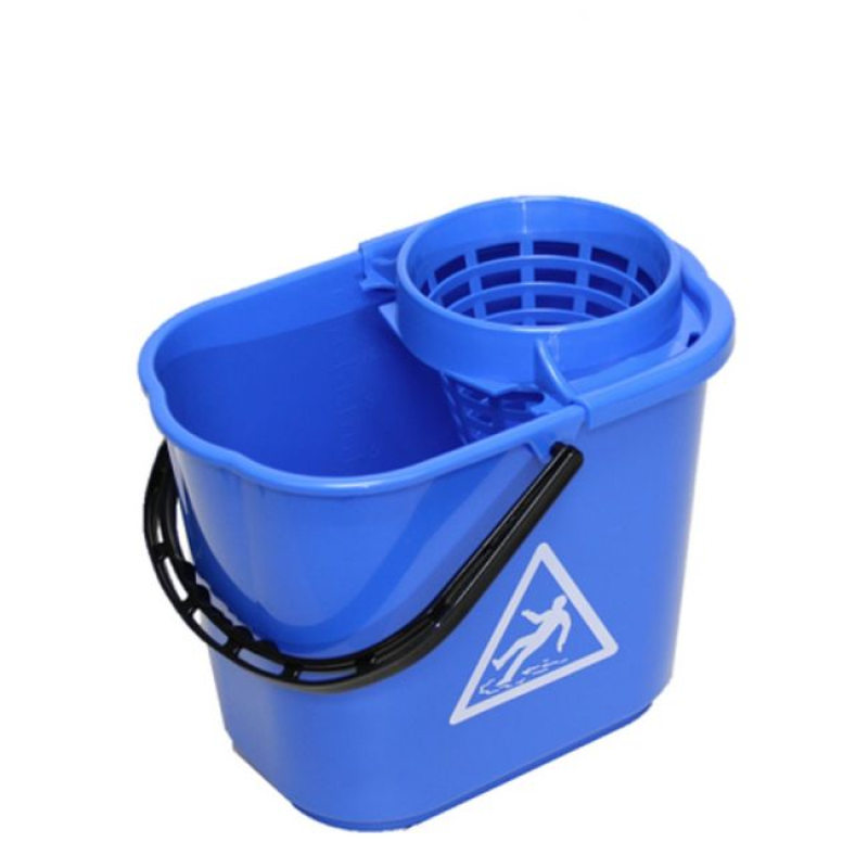 Spaanse mopemmer met korf, 14 liter, blauw