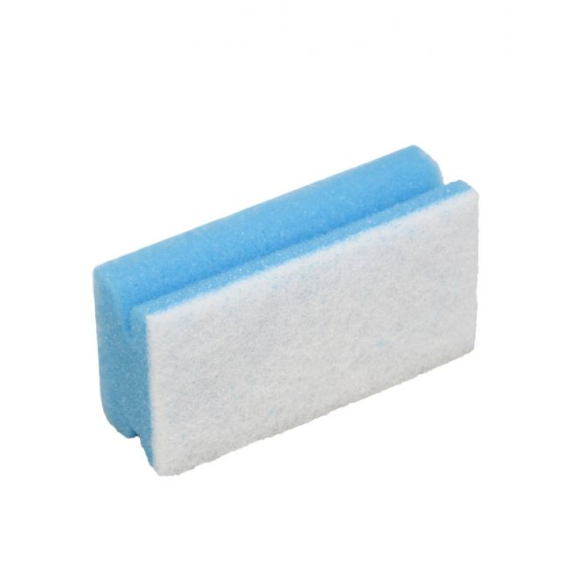 Schuurspons greep blauw met witte pad, 10 stuks